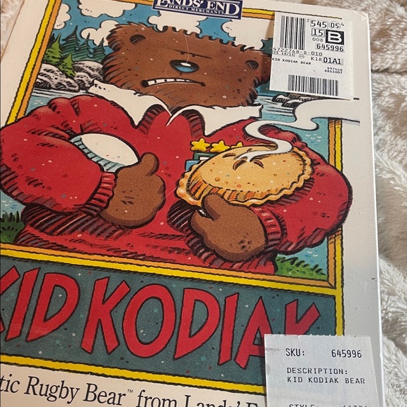 Lands' End Kid Kodiak Bear with Red Sweater vintage 1996 - Picture 2 of 6